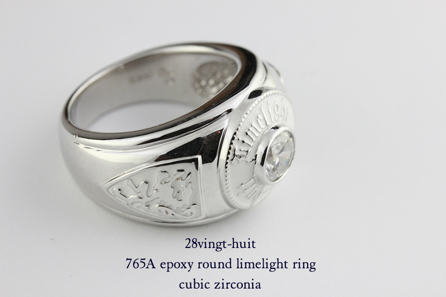 28vingt-huit 765A Epoxy Round Limelight Ring Cubic Zirconia Silver925(ヴァン  ユィット エポキシ ラウンド ライムライト リング キュービック ジルコニア)