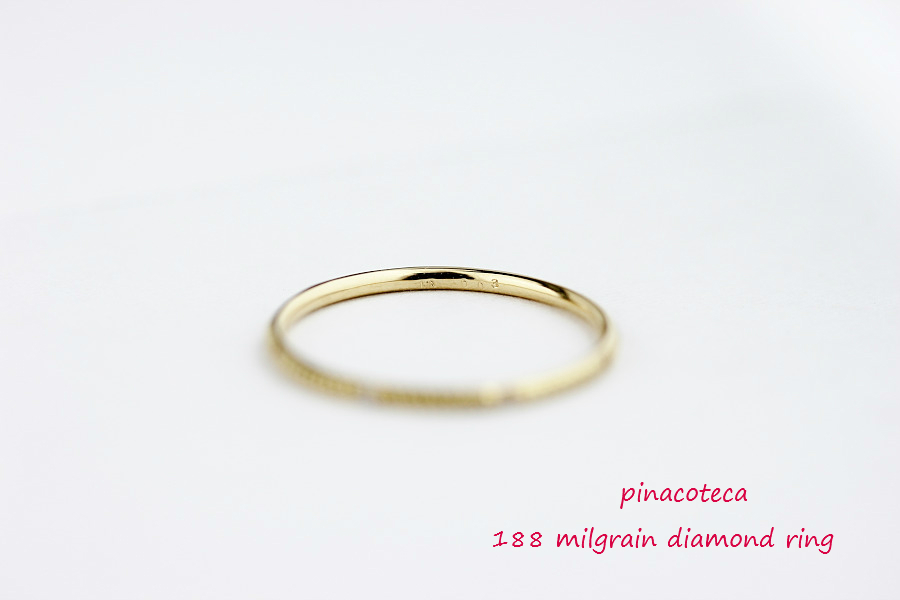 ピナコテーカ 188 ドット ダイヤモンド ミル打ち 華奢リング 18金,pinacoteca Dot Diamond Milgrain Ring K18