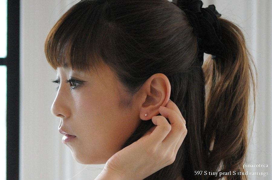 pinacoteca 597 Tiny Pearl S Stud Earrings K18,ピナコテーカ 一粒パール シンプルピアス 18金