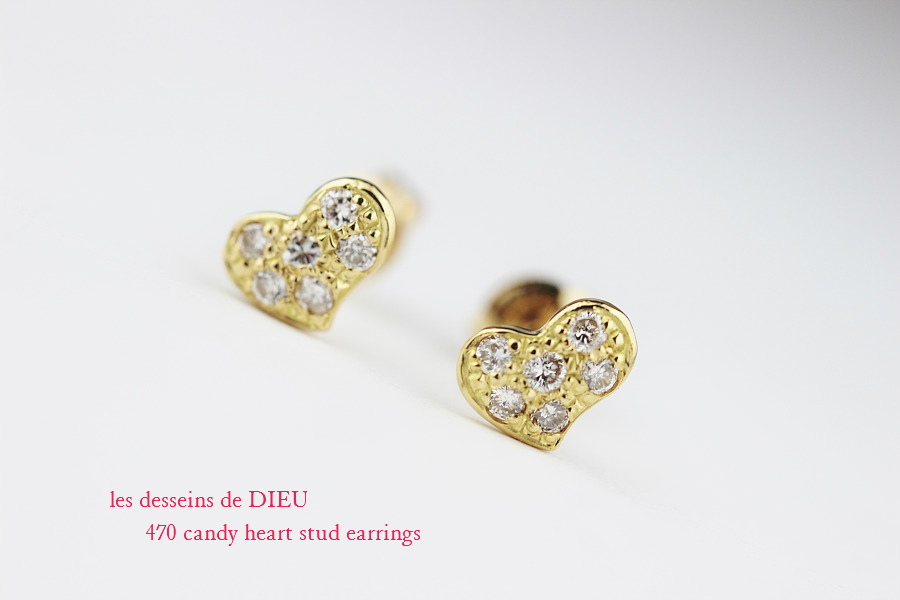 レデッサンドゥデュー 470 キャンディ ハート ダイヤモンド スタッド ピアス 18金,les desseins de dieu Candy Heart Diamond Stud Earrings K18