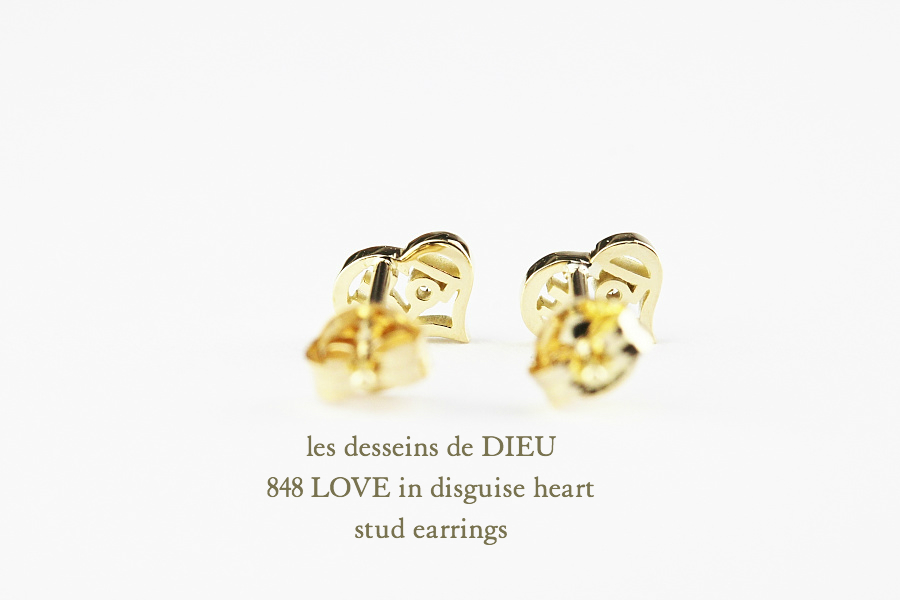 レデッサンドゥデュー 848 ラブ ハート ダイヤモンド スタッド ピアス 18金,les desseins de dieu Heart Diamond Stud Earrings K18