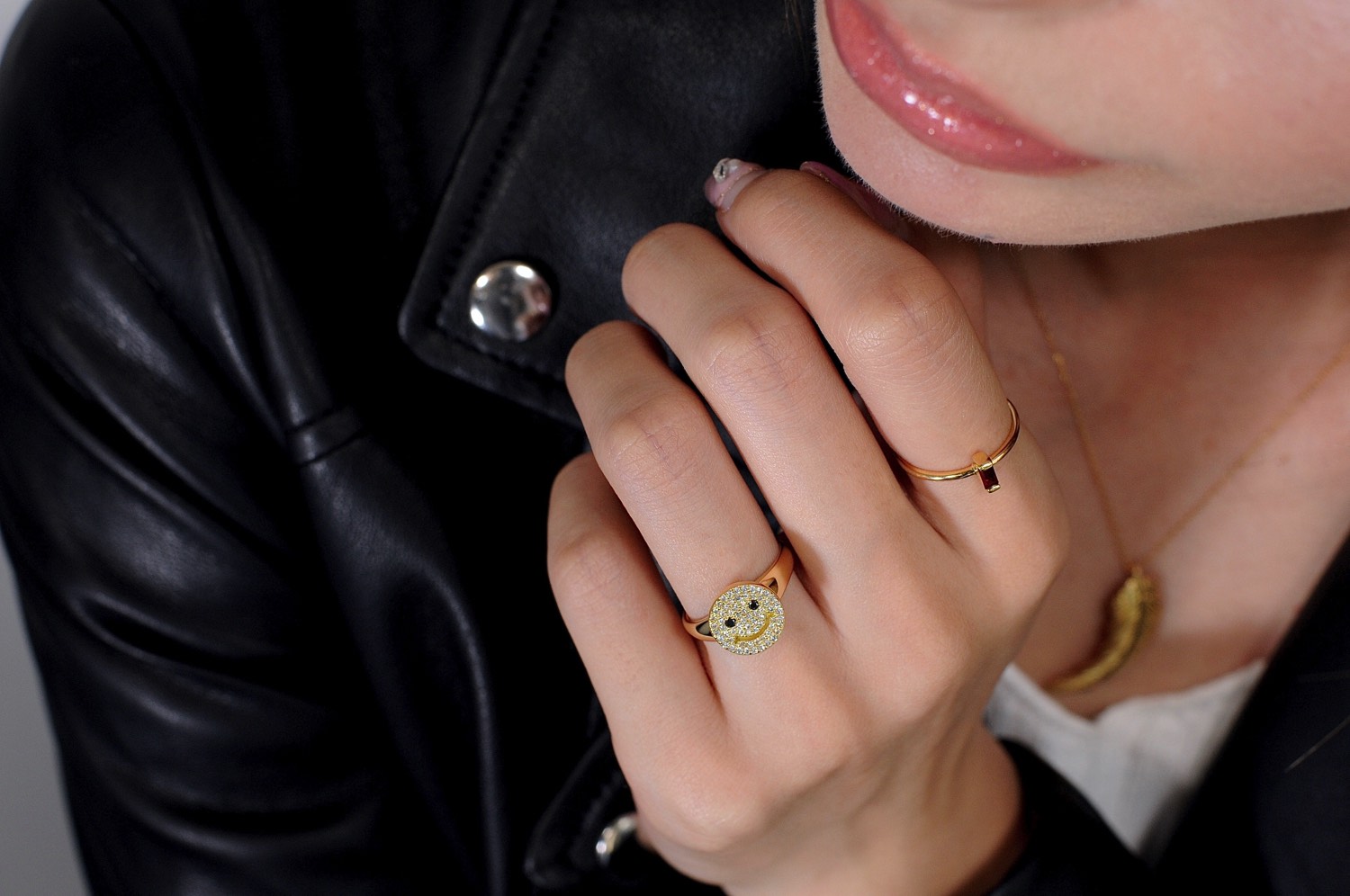 レデッサンドゥデュー 949 スマイル ダイヤモンド ニコちゃん リング 指輪 18金,les desseins de DIEU Smile Diamond Ring K18