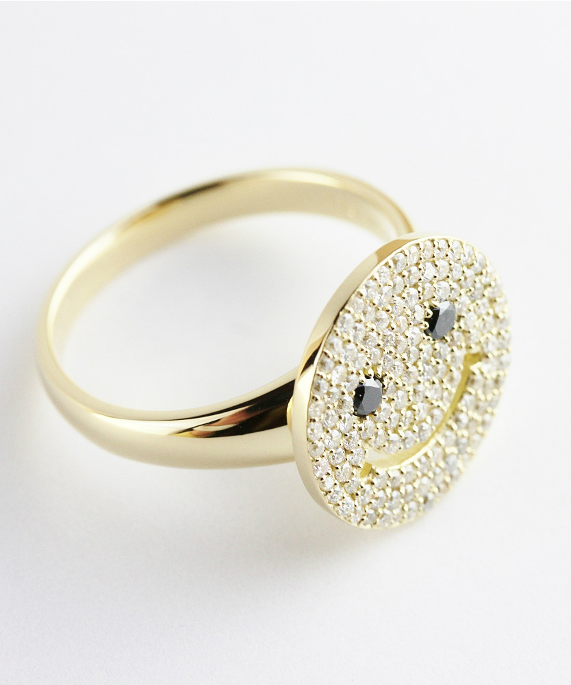 レデッサンドゥデュー 959 スマイル ダイヤモンド ニコちゃん リング 指輪 18金,les desseins de DIEU Smile Diamond Ring K18