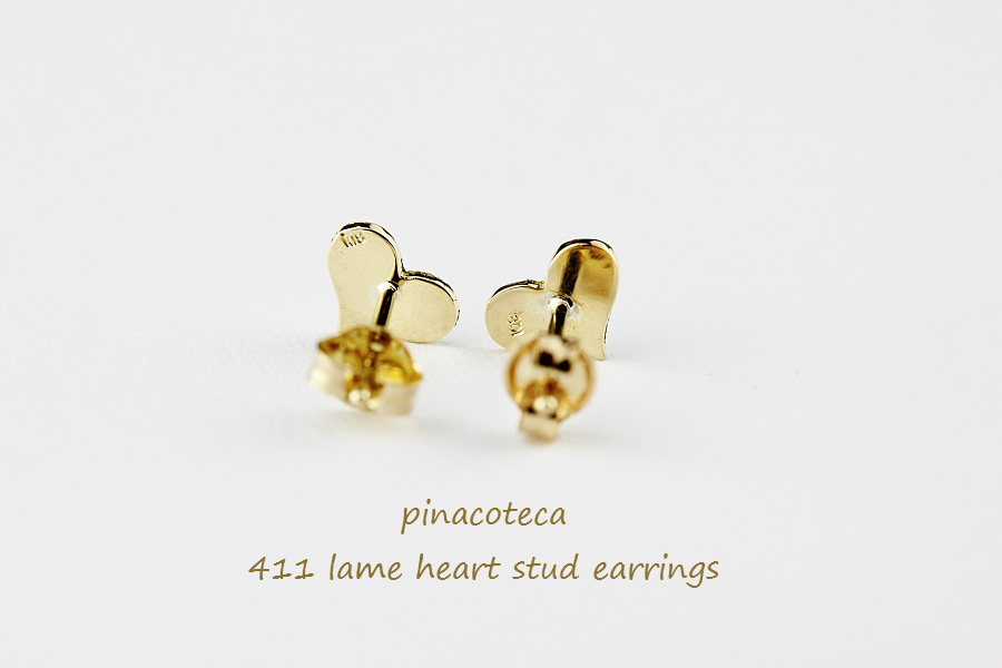 ピナコテーカ 411 ラメ ハート スタッド ピアス 18金,pinacoteca Lame Heart Stud Earrings K18